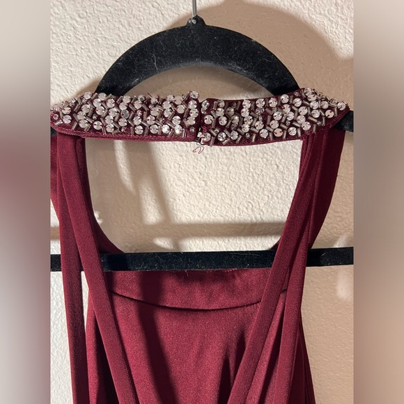 City Triangles Maroon Formal Gown w/ Beaded Neckline – Size 15 - Picture 3 of 8